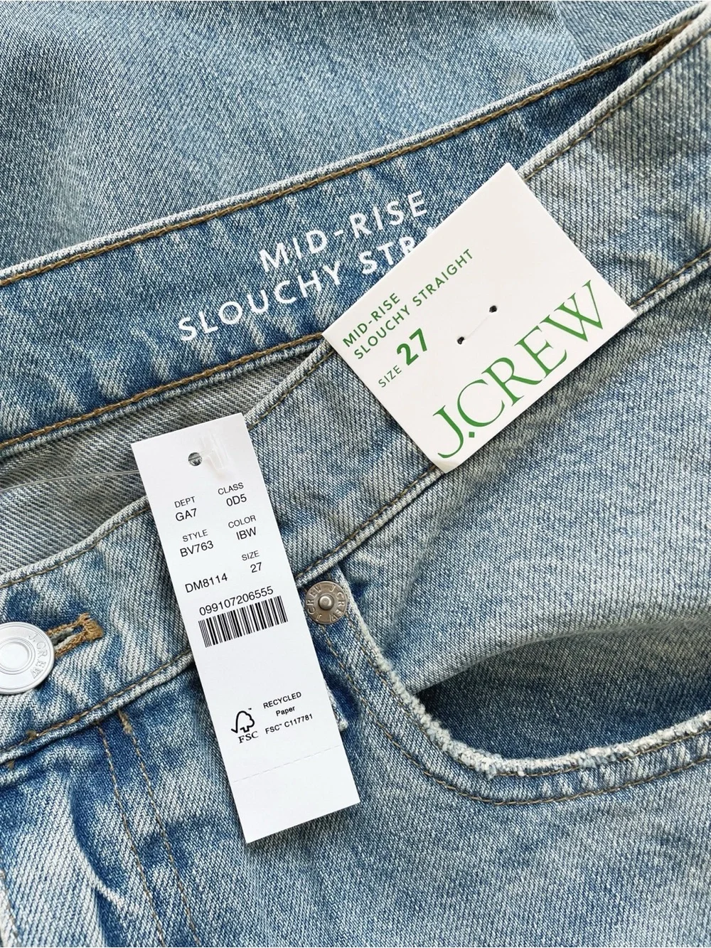 J. Crew Slouchy-straight Jeans with Paint Splatter in Ice Blue Wash Size 27